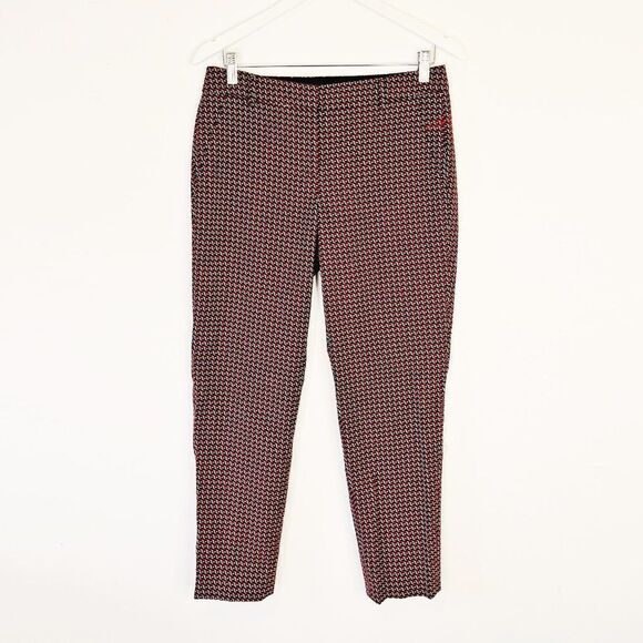 Judith & Charles Red Herringbone Skinny Dress Pants - Picture 1 of 6